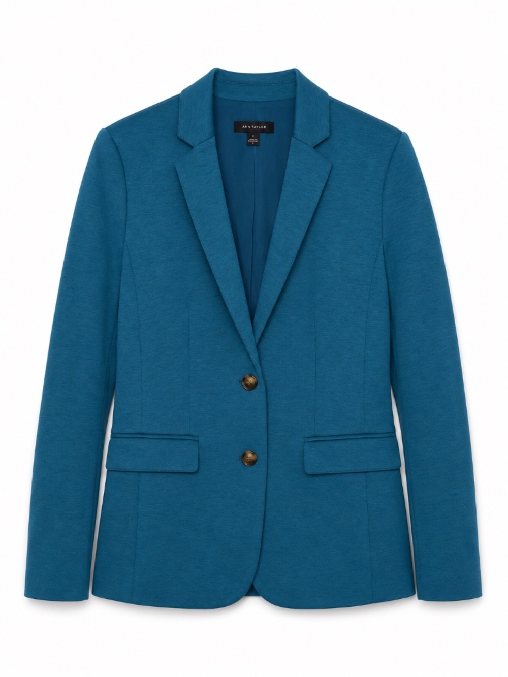 NWT Ann Taylor Knit Blazer Jacket Teal Blue Preppy Academia